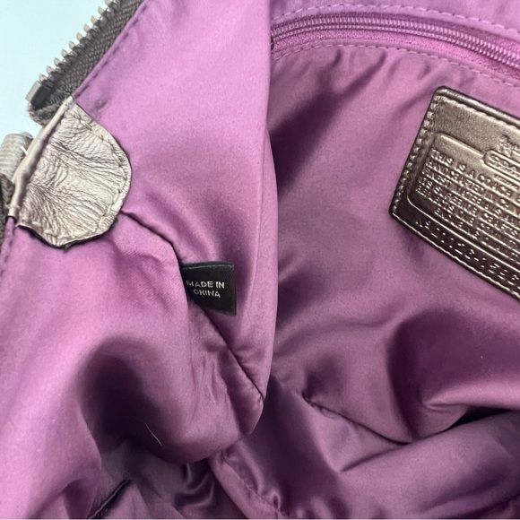 COACH Madison Sophia Satchel Purse Bag Metallic Pewter 15960 Vintage Stagecoach - Picture 12 of 13